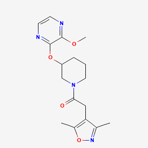 2-(3,5-Dimethylisoxazol-4-yl)-1-(3-((3-methoxypyrazin-2-yl)oxy)piperidin-1-yl)ethanone