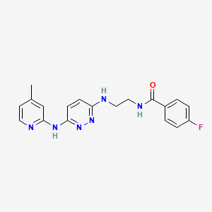 4-fluoro-N-(2-((6-((4-methylpyridin-2-yl)amino)pyridazin-3-yl)amino)ethyl)benzamide
