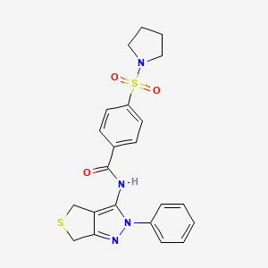 N-(2-phenyl-4,6-dihydro-2H-thieno[3,4-c]pyrazol-3-yl)-4-(pyrrolidin-1-ylsulfonyl)benzamide
