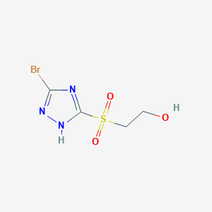 molecular formula C4H6BrN3O3S B2556423 2-((5-bromo-1H-1,2,4-triazol-3-yl)sulfonyl)ethanol CAS No. 1374407-75-6