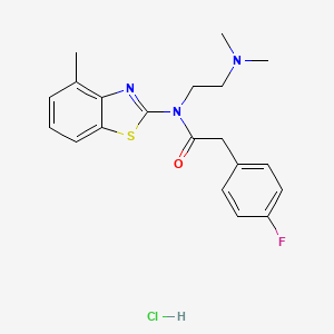 molecular formula C20H23ClFN3OS B2556429 N-(2-(dimethylamino)ethyl)-2-(4-fluorophenyl)-N-(4-methylbenzo[d]thiazol-2-yl)acetamide hydrochloride CAS No. 1216519-72-0