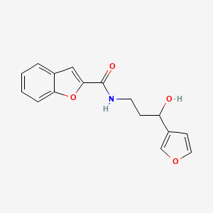 molecular formula C16H15NO4 B2556431 N-(3-(呋喃-3-基)-3-羟基丙基)苯并呋喃-2-甲酰胺 CAS No. 1428375-87-4