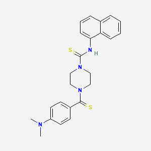 molecular formula C24H26N4S2 B2556437 4-[4-(dimethylamino)benzenecarbothioyl]-N-naphthalen-1-ylpiperazine-1-carbothioamide CAS No. 868153-20-2