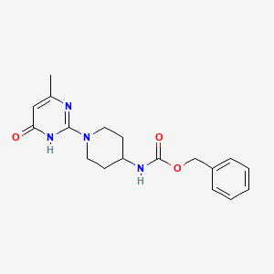 molecular formula C18H22N4O3 B2556438 Benzyl (1-(4-methyl-6-oxo-1,6-dihydropyrimidin-2-yl)piperidin-4-yl)carbamate CAS No. 1903779-91-8