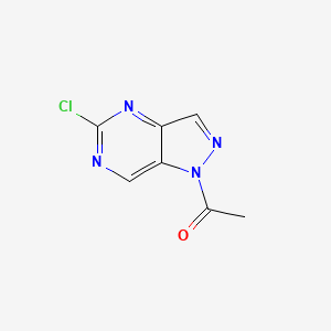 molecular formula C7H5ClN4O B2556443 1-(5-Chloro-1H-pyrazolo[4,3-D]pyrimidin-1-YL)ethanone CAS No. 633328-97-9