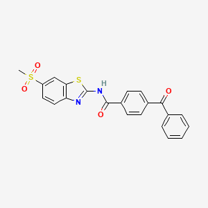 molecular formula C22H16N2O4S2 B2556447 4-benzoyl-N-(6-(methylsulfonyl)benzo[d]thiazol-2-yl)benzamide CAS No. 313469-74-8