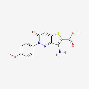 molecular formula C15H13N3O4S B2556449 Methyl 7-amino-2-(4-methoxyphenyl)-3-oxo-2,3-dihydrothieno[3,2-c]pyridazine-6-carboxylate CAS No. 338395-94-1