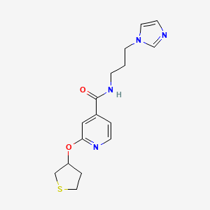 N-(3-(1H-imidazol-1-yl)propyl)-2-((tetrahydrothiophen-3-yl)oxy)isonicotinamide
