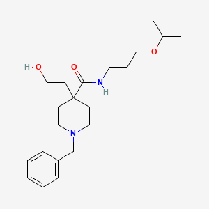 molecular formula C21H34N2O3 B2556455 1-Benzyl-4-(2-hydroxyethyl)-N-[3-(propan-2-yloxy)propyl]piperidine-4-carboxamide CAS No. 1089344-33-1