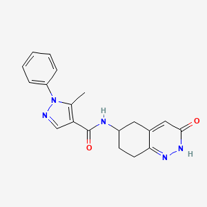 molecular formula C19H19N5O2 B2556461 5-methyl-N-(3-oxo-2,3,5,6,7,8-hexahydrocinnolin-6-yl)-1-phenyl-1H-pyrazole-4-carboxamide CAS No. 1904221-87-9