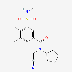 molecular formula C17H23N3O3S B2556462 N-(cyanomethyl)-N-cyclopentyl-3,4-dimethyl-5-(methylsulfamoyl)benzamide CAS No. 1376173-78-2
