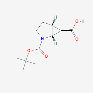 molecular formula C11H17NO4 B2556467 rac-(1R,5R,6R)-2-[(叔丁氧羰基)羰基]-2-氮杂双环[3.1.0]己烷-6-羧酸 CAS No. 1989638-05-2