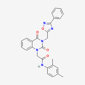 molecular formula C27H23N5O4 B2556480 N-(2,4-dimethylphenyl)-2-(2,4-dioxo-3-((3-phenyl-1,2,4-oxadiazol-5-yl)methyl)-3,4-dihydroquinazolin-1(2H)-yl)acetamide CAS No. 894259-83-7