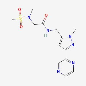N-((1-methyl-3-(pyrazin-2-yl)-1H-pyrazol-5-yl)methyl)-2-(N-methylmethylsulfonamido)acetamide