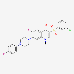 3-[(3-chlorophenyl)sulfonyl]-6-fluoro-7-[4-(4-fluorophenyl)piperazin-1-yl]-1-methylquinolin-4(1H)-one