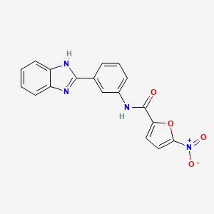 molecular formula C18H12N4O4 B2556504 N-(3-(1H-benzo[d]imidazol-2-yl)phenyl)-5-nitrofuran-2-carboxamide CAS No. 477493-33-7