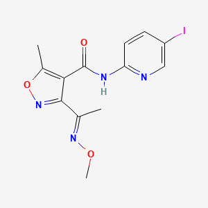 molecular formula C13H13IN4O3 B2556505 N-(5-iodo-2-pyridinyl)-3-(methoxyethanimidoyl)-5-methyl-4-isoxazolecarboxamide CAS No. 339018-10-9