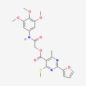 molecular formula C22H23N3O7S B2556507 [(3,4,5-Trimethoxyphenyl)carbamoyl]methyl 2-(furan-2-yl)-4-methyl-6-(methylsulfanyl)pyrimidine-5-carboxylate CAS No. 1111456-36-0