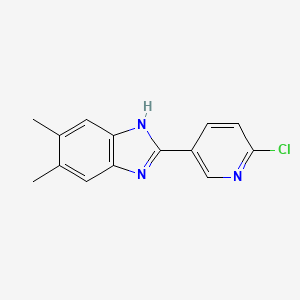 molecular formula C14H12ClN3 B2556511 2-(6-chloro-3-pyridinyl)-5,6-dimethyl-1H-1,3-benzimidazole CAS No. 339112-07-1