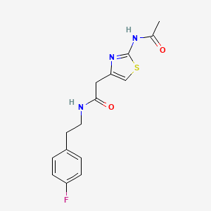 molecular formula C15H16FN3O2S B2556512 2-(2-乙酰氨基噻唑-4-基)-N-(4-氟苯乙基)乙酰胺 CAS No. 1234987-88-2