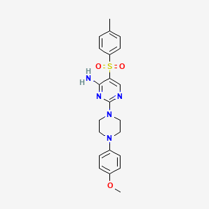 molecular formula C22H25N5O3S B2556521 2-(4-(4-Methoxyphenyl)piperazin-1-yl)-5-tosylpyrimidin-4-amine CAS No. 1112306-37-2