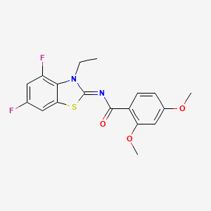 molecular formula C18H16F2N2O3S B2556526 (Z)-N-(3-ethyl-4,6-difluorobenzo[d]thiazol-2(3H)-ylidene)-2,4-dimethoxybenzamide CAS No. 868371-27-1