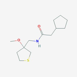 molecular formula C13H23NO2S B2556532 2-cyclopentyl-N-((3-methoxytetrahydrothiophen-3-yl)methyl)acetamide CAS No. 1448137-75-4