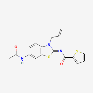 molecular formula C17H15N3O2S2 B2556535 N-(6-acetamido-3-prop-2-enyl-1,3-benzothiazol-2-ylidene)-2-thiophenecarboxamide CAS No. 888413-54-5