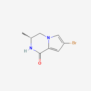 molecular formula C8H9BrN2O B2556536 (3R)-7-溴-3-甲基-3,4-二氢-2H-吡咯并[1,2-a]吡嗪-1-酮 CAS No. 1841360-64-2