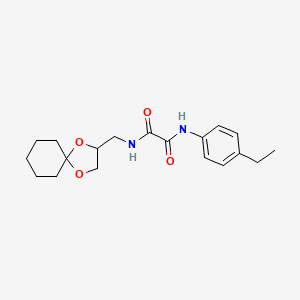 molecular formula C19H26N2O4 B2556537 N1-(1,4-dioxaspiro[4.5]decan-2-ylmethyl)-N2-(4-ethylphenyl)oxalamide CAS No. 899730-58-6