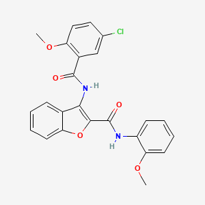 molecular formula C24H19ClN2O5 B2556545 3-(5-氯-2-甲氧基苯甲酰胺)-N-(2-甲氧基苯基)苯并呋喃-2-甲酰胺 CAS No. 862830-10-2