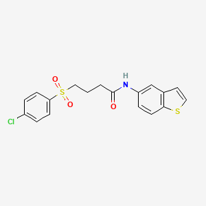 molecular formula C18H16ClNO3S2 B2556553 N-(1-benzothiophen-5-yl)-4-(4-chlorobenzenesulfonyl)butanamide CAS No. 922897-65-2