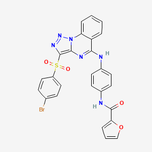 molecular formula C26H17BrN6O4S B2556566 N-(4-{[3-(4-BROMOBENZENESULFONYL)-[1,2,3]TRIAZOLO[1,5-A]QUINAZOLIN-5-YL]AMINO}PHENYL)FURAN-2-CARBOXAMIDE CAS No. 899348-70-0