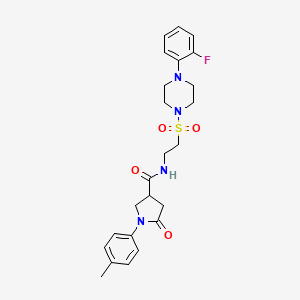 B2556569 N-(2-{[4-(2-fluorophenyl)piperazin-1-yl]sulfonyl}ethyl)-1-(4-methylphenyl)-5-oxopyrrolidine-3-carboxamide CAS No. 932996-35-5