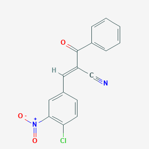 molecular formula C16H9ClN2O3 B2556586 3-(4-Chloro-3-nitrophenyl)-2-(phenylcarbonyl)prop-2-enenitrile CAS No. 1025318-05-1