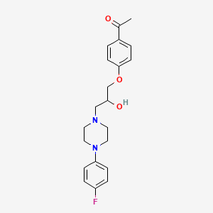 molecular formula C21H25FN2O3 B2556591 1-(4-{3-[4-(4-Fluorophenyl)piperazin-1-yl]-2-hydroxypropoxy}phenyl)ethanone CAS No. 214627-82-4