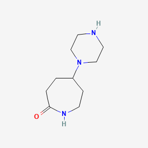 molecular formula C10H19N3O B2556592 5-(Piperazin-1-yl)azepan-2-one CAS No. 1909316-54-6