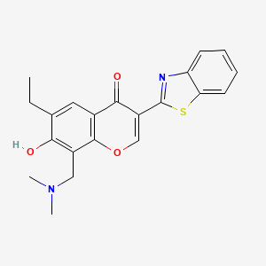 molecular formula C21H20N2O3S B2556595 3-(1,3-benzothiazol-2-yl)-8-[(dimethylamino)methyl]-6-ethyl-7-hydroxy-4H-chromen-4-one CAS No. 222716-28-1