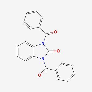molecular formula C21H14N2O3 B2556601 1,3-Dibenzoyl-2,3-dihydro-1H-1,3-benzodiazol-2-one CAS No. 2306-61-8