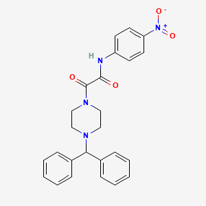 molecular formula C25H24N4O4 B2556606 2-(4-benzhydrylpiperazin-1-yl)-N-(4-nitrophenyl)-2-oxoacetamide CAS No. 899974-37-9