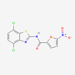 molecular formula C12H5Cl2N3O4S B2556622 N-(4,7-dichloro-1,3-benzothiazol-2-yl)-5-nitrofuran-2-carboxamide CAS No. 862807-45-2