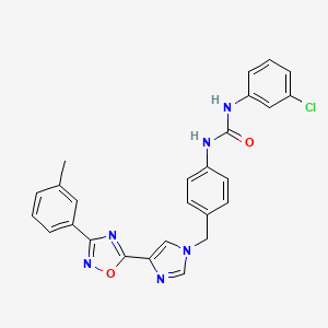 B2556724 1-(3-chlorophenyl)-3-(4-((4-(3-(m-tolyl)-1,2,4-oxadiazol-5-yl)-1H-imidazol-1-yl)methyl)phenyl)urea CAS No. 1357735-46-6