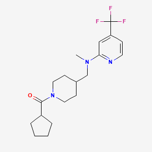 molecular formula C19H26F3N3O B2556781 N-[(1-cyclopentanecarbonylpiperidin-4-yl)methyl]-N-methyl-4-(trifluoromethyl)pyridin-2-amine CAS No. 2415511-16-7
