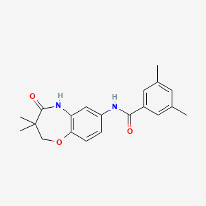molecular formula C20H22N2O3 B2556812 N-(3,3-dimethyl-4-oxo-2,3,4,5-tetrahydro-1,5-benzoxazepin-7-yl)-3,5-dimethylbenzamide CAS No. 921842-54-8