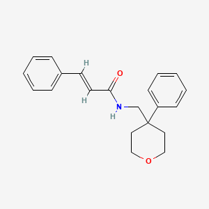 molecular formula C21H23NO2 B2556829 N-((4-phenyltetrahydro-2H-pyran-4-yl)methyl)cinnamamide CAS No. 355820-75-6