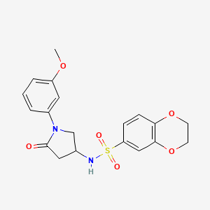 molecular formula C19H20N2O6S B2556843 N-[1-(3-methoxyphenyl)-5-oxopyrrolidin-3-yl]-2,3-dihydro-1,4-benzodioxine-6-sulfonamide CAS No. 896310-22-8