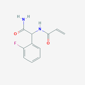 molecular formula C11H11FN2O2 B2556849 N-[carbamoyl(2-fluorophenyl)methyl]prop-2-enamide CAS No. 2411193-69-4