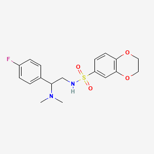 molecular formula C18H21FN2O4S B2556853 N-[2-(dimethylamino)-2-(4-fluorophenyl)ethyl]-2,3-dihydro-1,4-benzodioxine-6-sulfonamide CAS No. 899999-57-6