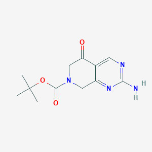 molecular formula C12H16N4O3 B2556863 tert-Butyl 2-amino-5-oxo-5,6-dihydropyrido[3,4-d]pyrimidine-7(8H)-carboxylate CAS No. 1415841-20-1