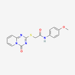 molecular formula C16H14N4O3S B2556895 N-(4-methoxyphenyl)-2-({4-oxo-4H-pyrido[1,2-a][1,3,5]triazin-2-yl}sulfanyl)acetamide CAS No. 896326-85-5